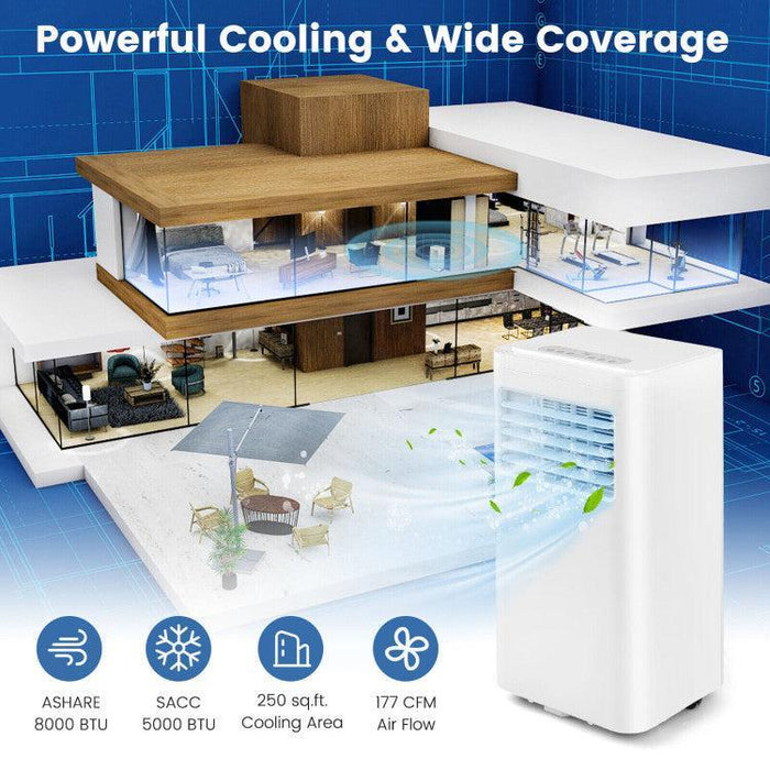 Costway 5000/6000 BTU(SACC) Portable Air Conditioner Cools 250 Sq.Ft - FP10233US-WH-FP10270US-WH  Mini Split Systems Direct