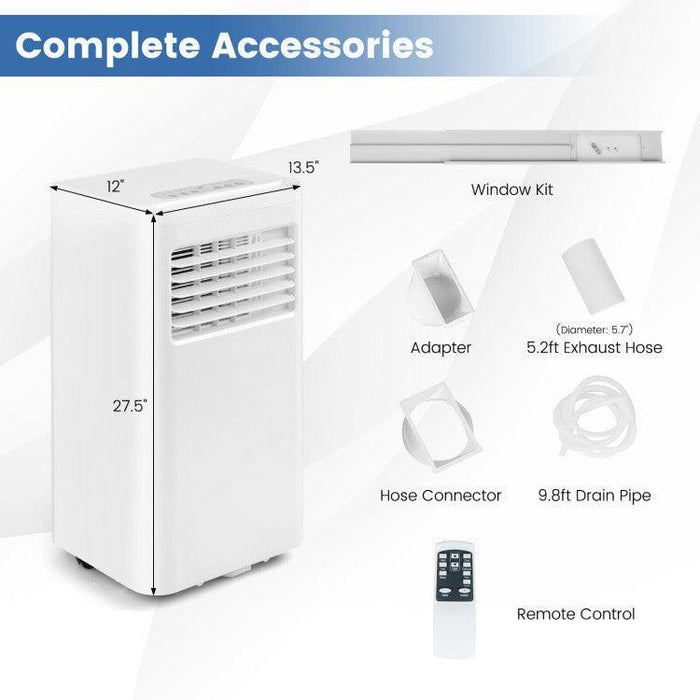 Costway 5000/6000 BTU(SACC) Portable Air Conditioner Cools 250 Sq.Ft - FP10233US-WH-FP10270US-WH  Mini Split Systems Direct