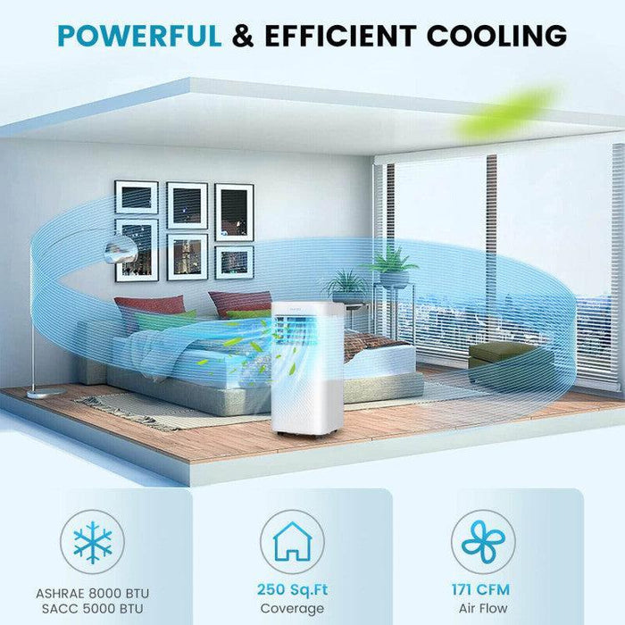 Costway 8000 BTU(Ashrae) Portable Air Conditioner Cools 250 Sq.Ft with Timer - 28795643  Mini Split Systems Direct