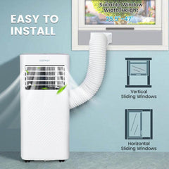 Costway 8000 BTU(Ashrae) Portable Air Conditioner Cools 250 Sq.Ft with Timer