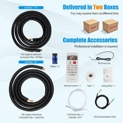 Costway 9000 BTU 17 SEER2 208-230V Ductless Mini Split Air Conditioner and Heater - 13847269  Mini Split Systems Direct