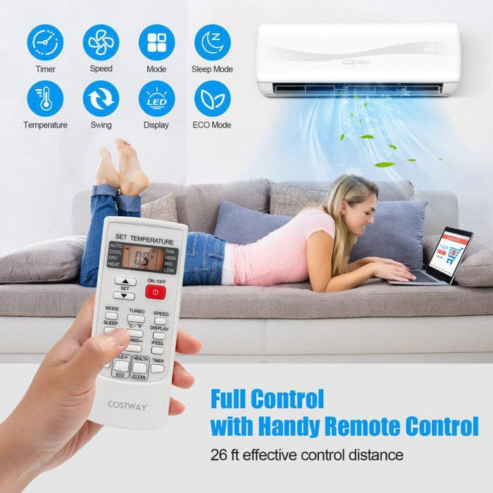 Costway 9000 BTU 17 SEER2 208-230V Ductless Mini Split Air Conditioner and Heater - 13847269  Mini Split Systems Direct