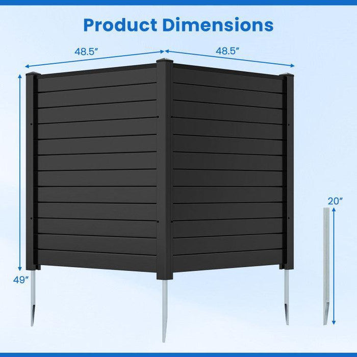 Costway Air Conditioner Fence 48-Inch Privacy Screen 2-Panel for Trash Can with Metal Stakes - 721593684  Mini Split Systems Direct