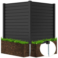 Costway Air Conditioner Fence 48-Inch Privacy Screen 2-Panel for Trash Can with Metal Stakes - 721593684  Mini Split Systems Direct