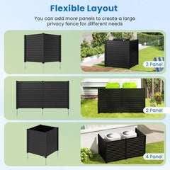 Costway Air Conditioner Fence 48-Inch Privacy Screen 2-Panel for Trash Can with Metal Stakes - 721593684  Mini Split Systems Direct