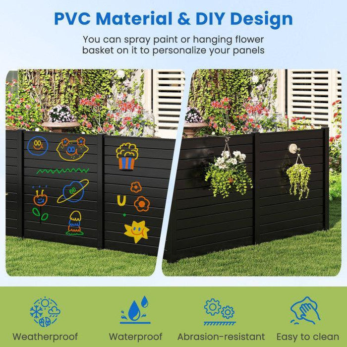 Costway Air Conditioner Fence 48-Inch Privacy Screen 2-Panel for Trash Can with Metal Stakes - 721593684  Mini Split Systems Direct
