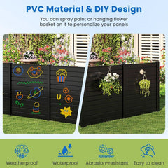Costway Air Conditioner Fence 48-Inch Privacy Screen 2-Panel for Trash Can with Metal Stakes - 721593684  Mini Split Systems Direct