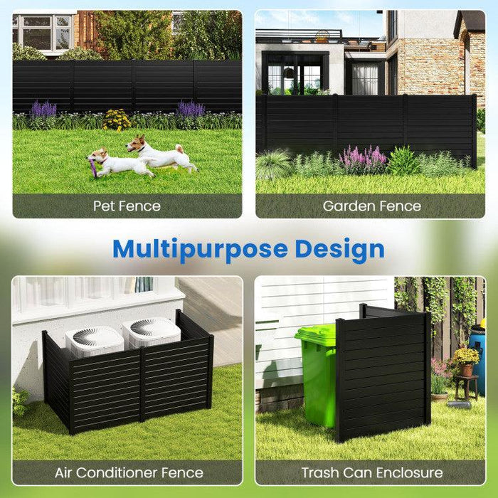 Costway Air Conditioner Fence 48-Inch Privacy Screen 2-Panel for Trash Can with Metal Stakes - 721593684  Mini Split Systems Direct