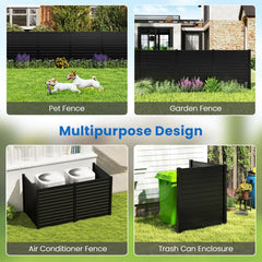Costway Air Conditioner Fence 48-Inch Privacy Screen 2-Panel for Trash Can with Metal Stakes - 721593684  Mini Split Systems Direct