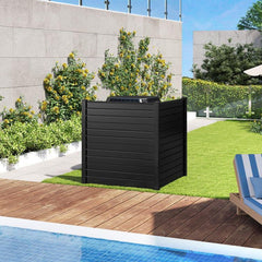 Costway Air Conditioner Fence 48-Inch Privacy Screen 2-Panel for Trash Can with Metal Stakes - 721593684  Mini Split Systems Direct