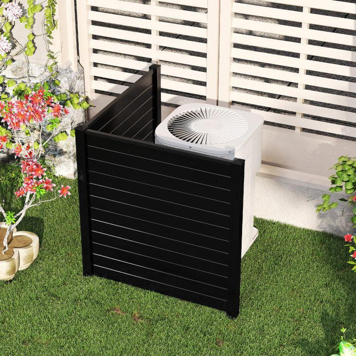 Costway Air Conditioner Fence 48-Inch Privacy Screen 2-Panel for Trash Can with Metal Stakes - 721593684  Mini Split Systems Direct