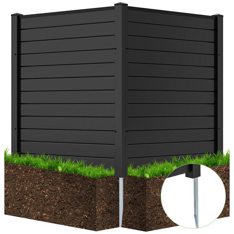 Costway Air Conditioner Fence 48-Inch Privacy Screen 2-Panel for Trash Can with Metal Stakes