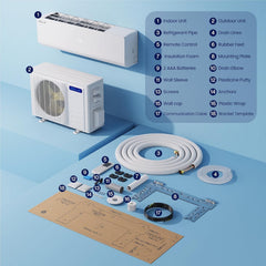 DELLA 12000 BTU Mini Split AC with Alexa, 19 SEER2, 550 Sq Ft Cooling - 048-TL-12K2V-19S-I+O  Mini Split Systems Direct