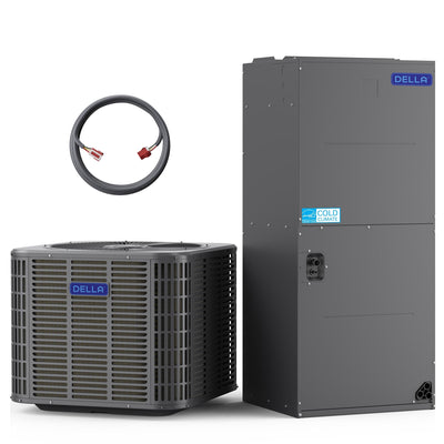 DELLA 2 Ton 24,000 BTU 18 SEER2 Central Ducted Two-Stage Inverter Heat Pump Split System - Multi-Position - R-454B - T-24K-I+O  Mini Split Systems Direct