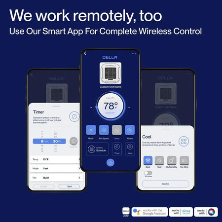 DELLA 42000 BTU Quad-Zone Ceiling Cassette Mini Split AC (9K+9K+18K+18K) - Up to 2800 Sq.Ft. - 1D5-CC+Q991818+4*16-1D5-CC+Q991818+3*16-1D5-CC+Q991818+2*16-1D5-CC+Q991818+16-1D5-CC+Q991818  Mini Split Systems Direct