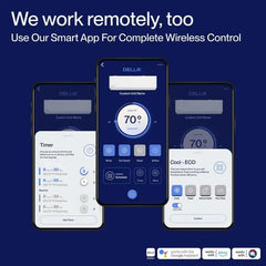 DELLA Optima Series 12000 BTU 24 SEER2 Ultra Heat Mini-Split AC - Up to 550 Sq.Ft. - 048-TP-12K2V-24S-I+O  Mini Split Systems Direct