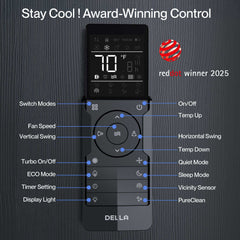 DELLA Vario Series 20000 BTU Dual Zone Mini Split AC (9K + 9K) - Up to 800 Sq.Ft.