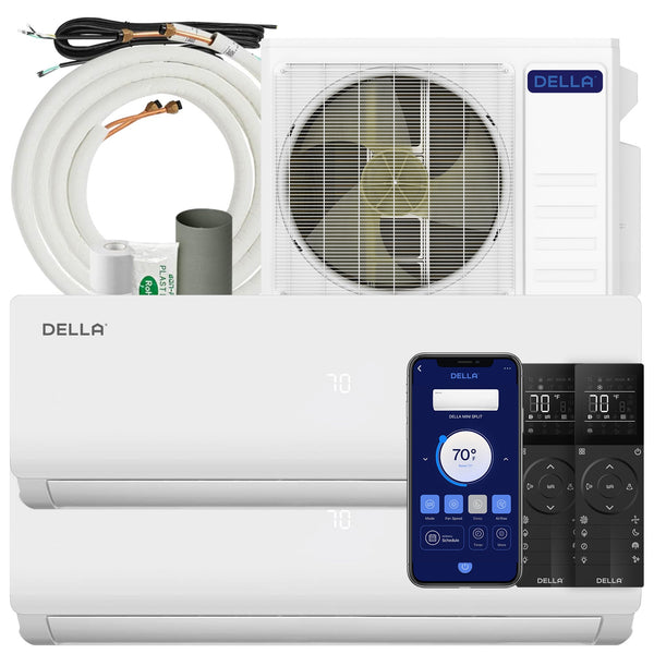 DELLA Vario Series 20000 BTU Dual Zone Mini Split AC (9K + 9K) - Up to 800 Sq.Ft. - 048-TLP-MODU-1D2-TL-D99  Mini Split Systems Direct