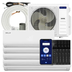DELLA Vario Series 45000 BTU Five Zone Mini Split AC with R-454B (9K+9K+9k+9K+24k) - Up to 3100 Sq.Ft. - 1D5-TL+F999924-1D5-TL+F999924+25-1D5-TL+F999924+2*25-1D5-TL+F999924+3*25-1D5-TL+F999924+4*25  Mini Split Systems Direct