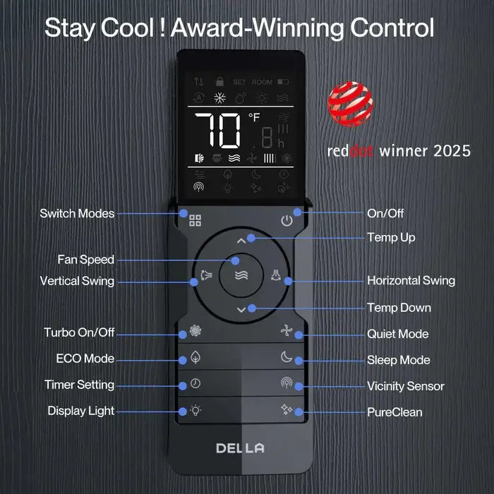 DELLA Vario Series 45000 BTU Five Zone Mini Split AC with R-454B (9K+9K+9k+9K+12k) - Up to 2150 Sq.Ft.