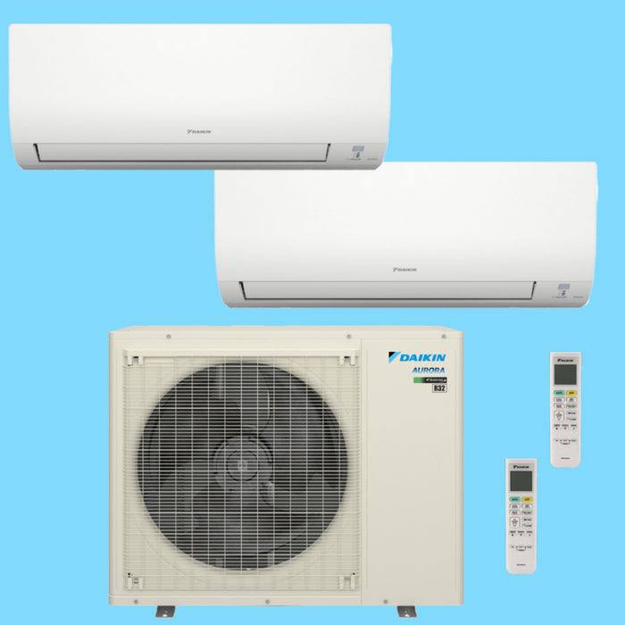 Daikin 18,000 Btu 21 SEER2 R-32 2-Zone Ductless Mini Split Heat Pump System - 7K-7K - 2MXM18AVJU9 - CTXV07AVJU9 - CTXV07AVJU9  Mini Split Systems Direct
