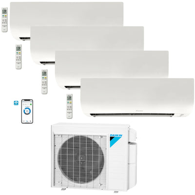 Daikin 4-Zone Wall Mounted Ductless Mini-Split 36,000 BTU Heat Pump Air Conditioner 12k+12k+12k+12k - 20 SEER2 R32 Wi-Fi Enabled - 4MXM36AVJU9 / FTXV12AVJU9 / FTXV12AVJU9 / FTXV12AVJU9 / FTXV12AVJU9  Mini Split Systems Direct