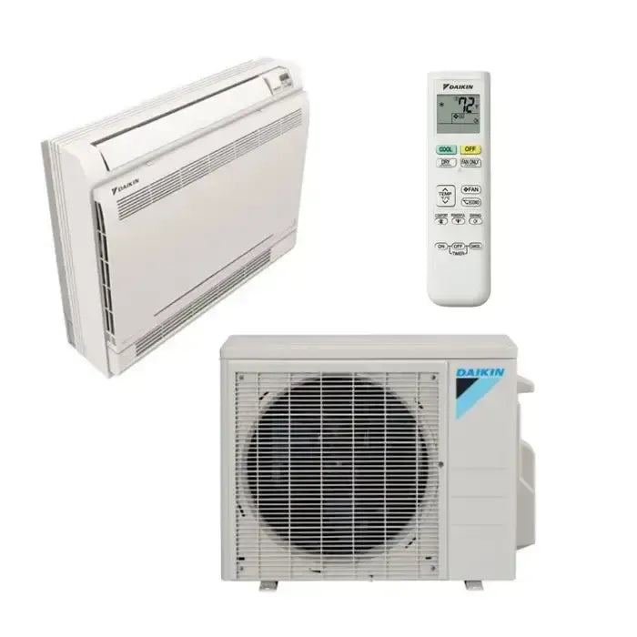 Daikin AURORA 9,000 BTU 19.5 SEER2 Floor Mount Mini Split Inverter Heat Pump System 208/230V - FVXS09WVJU9 / RXL09WMVJU9  Mini Split Systems Direct