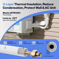 Della 25 ft Line Set Mini Split Installation Kit - 1/4" - 5/8"