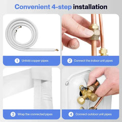 Della 25 ft Line Set Mini Split Installation Kit - 1/4" - 5/8"