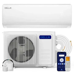 Della Econo Series 11500 BTU SEER2 17 Mini-Split Heat Pump AC - Up to 400 Sq.Ft.