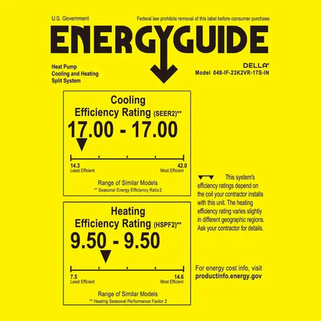 Della Econo Series 23000 BTU SEER2 17 Mini-Split Heat Pump AC - Up to 1500 Sq.Ft. - IF-23K2VR-17S-I+O  Mini Split Systems Direct