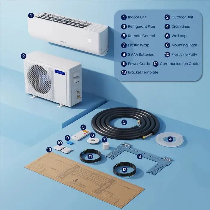Della Motto Series 12000 BTU SEER2 17 Mini-Split Heat Pump AC - Up to 550 Sq.Ft. - 12K2VR-17S-JA-I+O_1  Mini Split Systems Direct