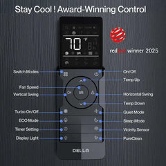 Della Optima Series 27000 BTU Dual Zone Mini Split AC with R-454B (18K+18K) – Up to 2000 Sq.Ft.