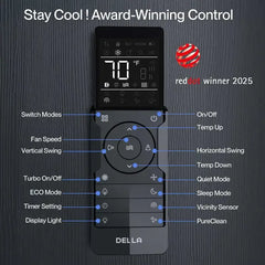 Della Vario Series 12000 BTU SEER2 23 Mini-Split Heat Pump AC with 16 ft Installation Kit - Up to 550 Sq.Ft.