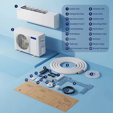 Della Vario Series 24000 BTU SEER2 19 Mini-Split Heat Pump AC - Up to 1500 Sq.Ft. - 048-TL-24K2V-19S-I+O_1  Mini Split Systems Direct