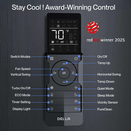 Della Vario Series 24000 BTU SEER2 21 Mini-Split Heat Pump AC - Up to 1500 Sq.Ft. - TL-24K2VB-21S-I+O  Mini Split Systems Direct