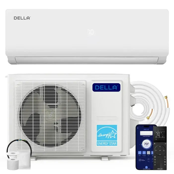 Della Vario Series 9000 BTU SEER2 20 Mini-Split Heat Pump AC - Up to 400 Sq.Ft. - TL-9K2VB-20S-I+O  Mini Split Systems Direct