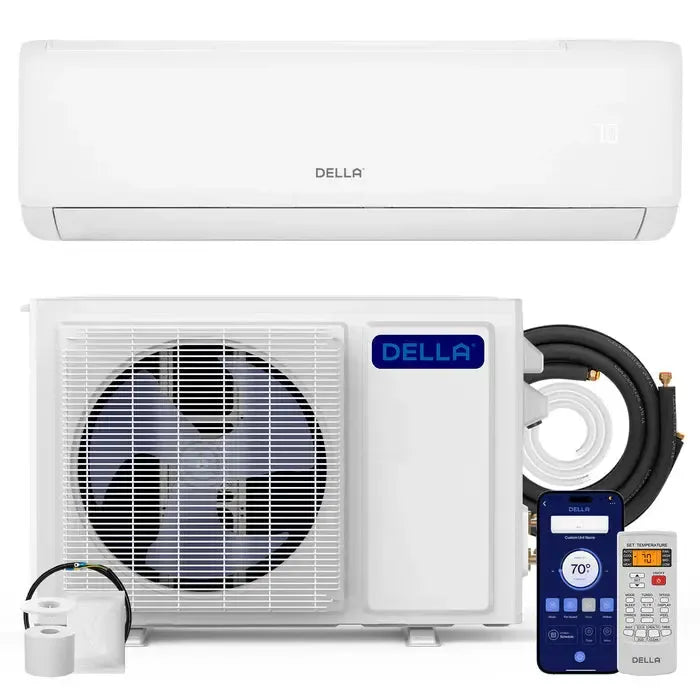 Della Vita Series 12000 BTU SEER2 21 Mini-Split Heat Pump AC - Up to 550 Sq.Ft. - 12K2VR-21S-QC-I+O_1  Mini Split Systems Direct
