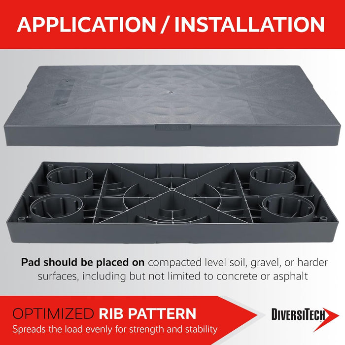 DiversiTech 36" x 36" x 3" E Lite Plastic Equipment Pad - EL3636-3  Mini Split Systems Direct