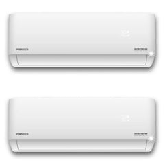Dual Split 36000 BTU 3-Ton Quantum Ultra Wi-Fi 22.5 SEER2 Energy-Star Multi (2) Zone Wall Mount Air Conditioner Heat Pump 230-Volt
