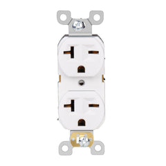 Duplex Receptacle Wall Outlet, Straight Blade - 20A, 250V, 2 Pole, 3 Wire, 6-20R/6-15R - White -   Mini Split Systems Direct
