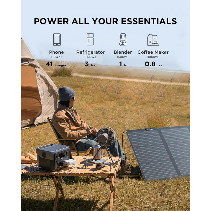 EF ECOFLOW River 2 Max Solar Generator 512Wh Long-Life LiFePO4 Portable Power Station& 160W Solar Panel for Home Backup Power, Camping & RVs 100% Charged in 60m with 3000+ Cycles & Up to 1000W Output - B0BR5NM8L4  Mini Split Systems Direct