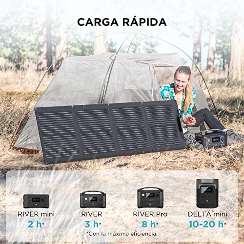 EF ECOFLOW 110W Portable Solar Panel, Foldable with Carry Case, High 23% Efficiency, IP68 Water & Dustproof Design for Camping, RVs, or Backyard Use - B09TKKYW7G  Mini Split Systems Direct