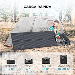 EF ECOFLOW 110W Portable Solar Panel, Foldable with Carry Case, High 23% Efficiency, IP68 Water & Dustproof Design for Camping, RVs, or Backyard Use - B09TKKYW7G  Mini Split Systems Direct
