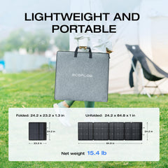EF ECOFLOW 110W Portable Solar Panel, Foldable with Carry Case, High 23% Efficiency, IP68 Water & Dustproof Design for Camping, RVs, or Backyard Use - B09TKKYW7G  Mini Split Systems Direct