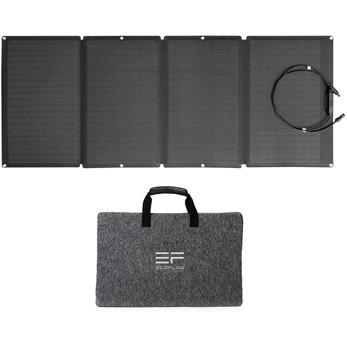 EF ECOFLOW 110W Portable Solar Panel, Foldable with Carry Case, High 23% Efficiency, IP68 Water & Dustproof Design for Camping, RVs, or Backyard Use - B09TKKYW7G  Mini Split Systems Direct