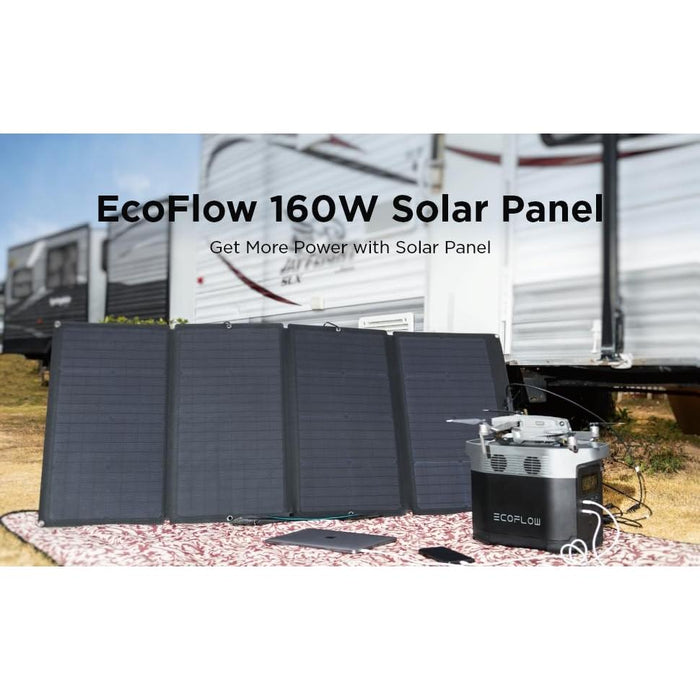 EF ECOFLOW 110W Portable Solar Panel, Foldable with Carry Case, High 23% Efficiency, IP68 Water & Dustproof Design for Camping, RVs, or Backyard Use - B09TKKYW7G  Mini Split Systems Direct