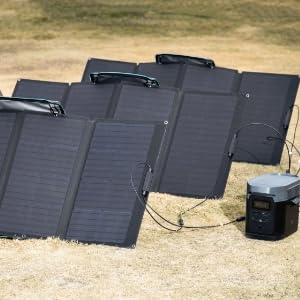 EF ECOFLOW 110W Portable Solar Panel, Foldable with Carry Case, High 23% Efficiency, IP68 Water & Dustproof Design for Camping, RVs, or Backyard Use - B09TKKYW7G  Mini Split Systems Direct
