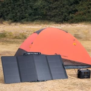 EF ECOFLOW 110W Portable Solar Panel, Foldable with Carry Case, High 23% Efficiency, IP68 Water & Dustproof Design for Camping, RVs, or Backyard Use - B09TKKYW7G  Mini Split Systems Direct