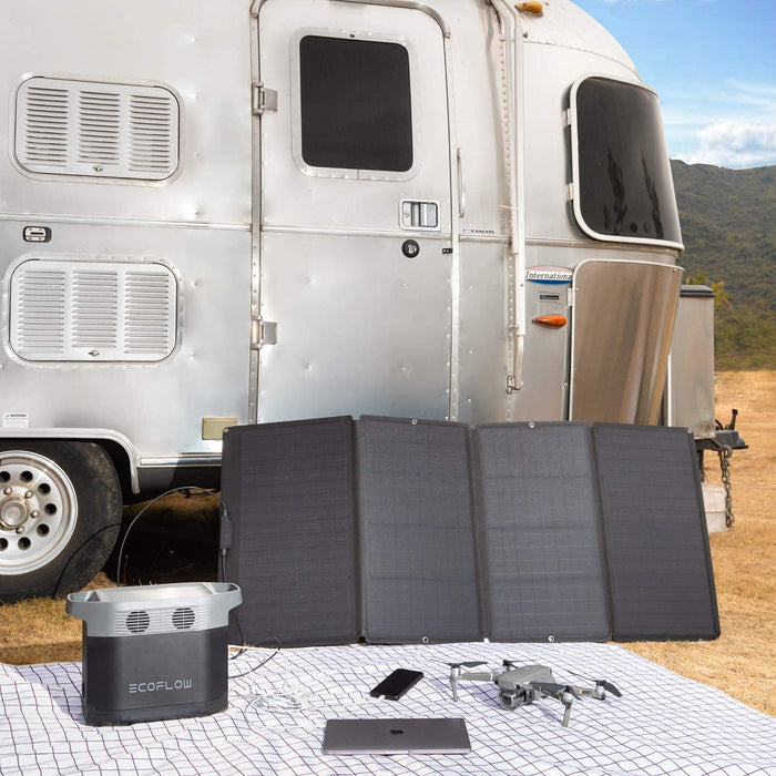 EF ECOFLOW 110W Portable Solar Panel, Foldable with Carry Case, High 23% Efficiency, IP68 Water & Dustproof Design for Camping, RVs, or Backyard Use - B09TKKYW7G  Mini Split Systems Direct